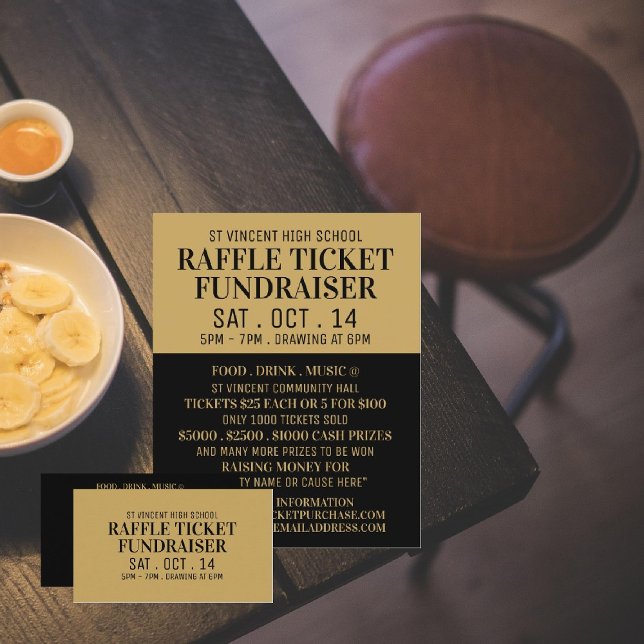 Einfaches und modernes Raffle Ticket Fundraiser Ev Flyer (Von Creator hochgeladen)