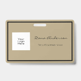 Einfaches und modernes Schwarz-Weiß-Abzeichen Ausweis