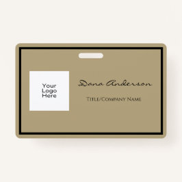 Einfaches und modernes Schwarz-Weiß-Abzeichen Ausweis