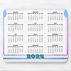 Einfaches und Niedliches Kalenderjahr 2025 Mousepa Mousepad