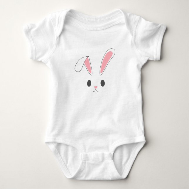 Einfaches und Niedliches Osterhasen | Bodysuit Baby Strampler (Vorderseite)