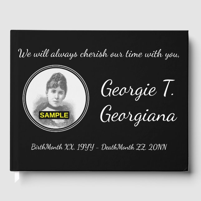 Einfaches und Personalisiertes Beileid Guestbook Gästebuch (Vorderseite)