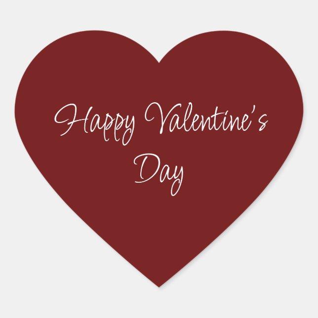 Einfaches Valentinstag Elegantes Skript Rot Herz-Aufkleber (Vorderseite)