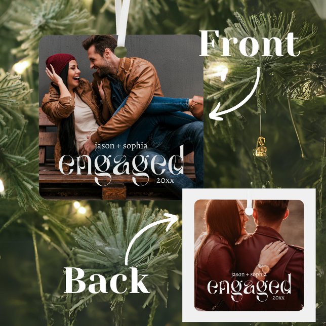 Einfaches Verlobtes Foto mit Elegant und Editierba Ornament Aus Metall (Von Creator hochgeladen)