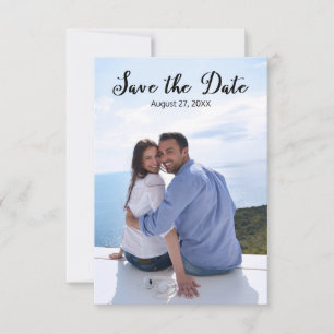Einfaches vertikales Foto Elegante Schrift-3x5 Spe Save The Date
