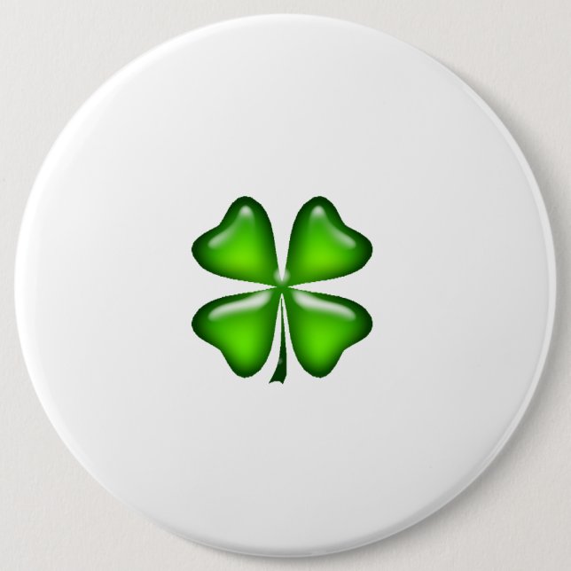 Einfaches Vierblättriges Kleeblatt Irish St. Patri Button (Vorderseite)