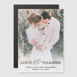 Einfaches Vintage-Design   Danke für Euer Hochzeit Magneteinladung