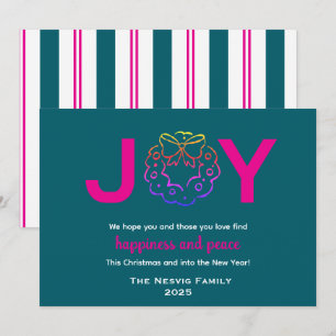 Einfaches Vintage-JOY-Weihnachten  Feiertagskarte