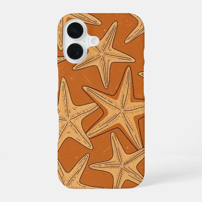 Einfaches Vintage-Seestern-Motiv iPhone 16 Hülle (Rückseite)