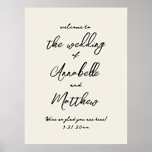 Einfaches Vintage Whimsical Willkommensschild für  Poster (Vorne)