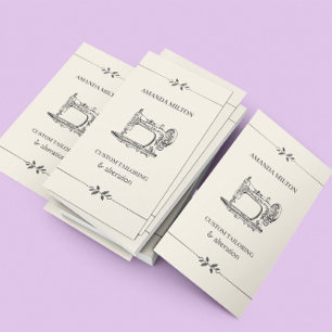 Einfaches Vintages elegantes Seamtress Mode-Nähen Visitenkarte