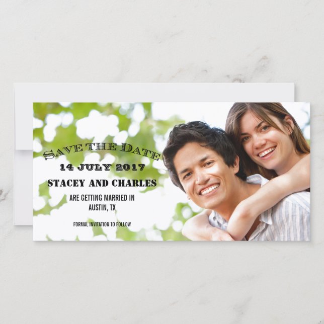 EINFACHES VINTAGES FOTO SAVE THE DATE (Vorderseite)