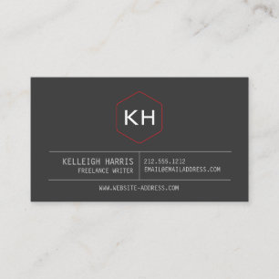 Einfaches Vintages Monogramm-Logo in Visitenkarte