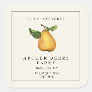Einfaches Vintages Peak-Preserve-Jam-Label Quadratischer Aufkleber