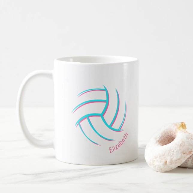 einfaches Volleyball Kaffeetasse (Mit Donut)