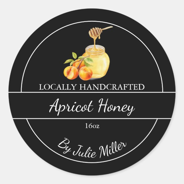 Einfaches, von der Familie Apricot zugesetztes Hon Runder Aufkleber (Vorderseite)