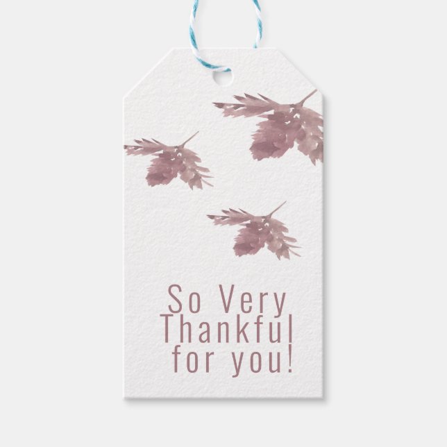 Einfaches, von Hand befeuchtetes Leaf Fall Geschenkanhänger (Vorderseite)