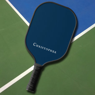 Einfaches Vorname Elegant Modernes Dunkles Navy Bl Pickleball Schläger