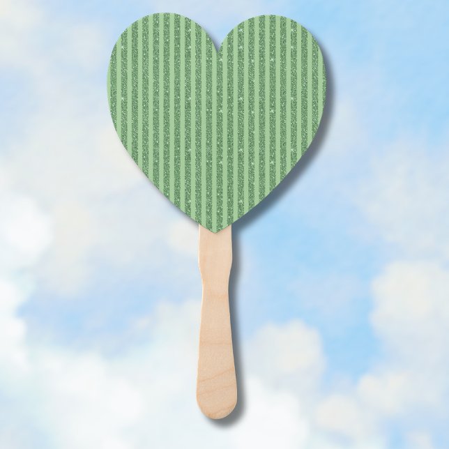 Einfaches Waldgrün-Glitter-Style-Streifenmuster Fächer (Von Creator hochgeladen)