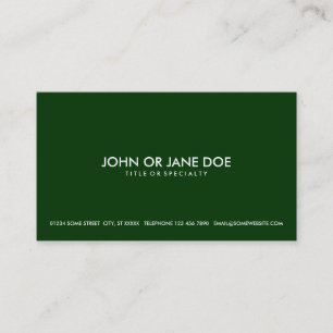 einfaches Waldgrün Visitenkarte