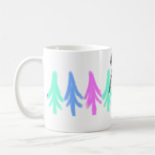 Einfaches Wasserfarben-Weihnachtsmuster mit Monogr Kaffeetasse