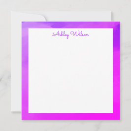 Einfaches Wasserfarbengefälle lila Handname Dankeskarte