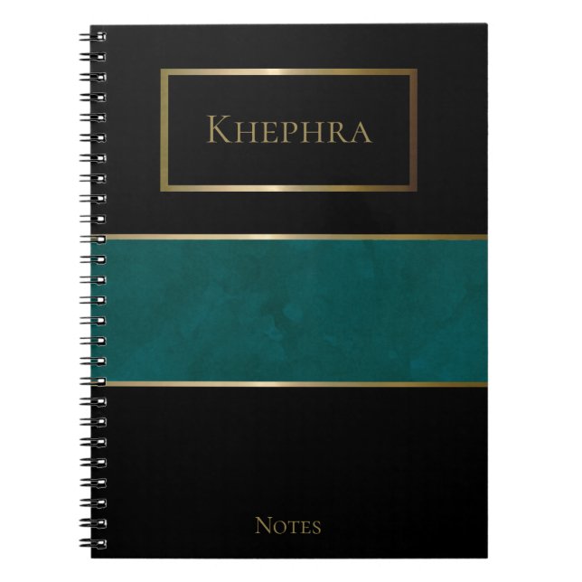 Einfaches Watercolor Monogram Name Notebook Notizblock (Vorderseite)