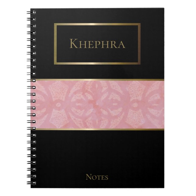 Einfaches Watercolor Monogram Name Notebook Notizblock (Vorderseite)