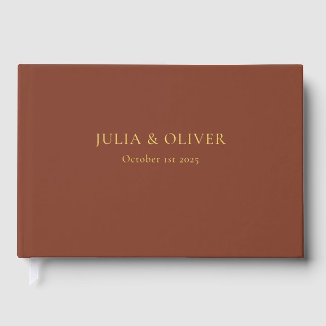 Einfaches Wedding Guest Book, Linen Wedding Guest  Gästebuch (Vorderseite)