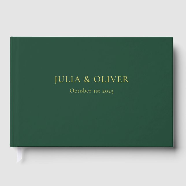 Einfaches Wedding Guest Book, Linen Wedding Guest  Gästebuch (Vorderseite)