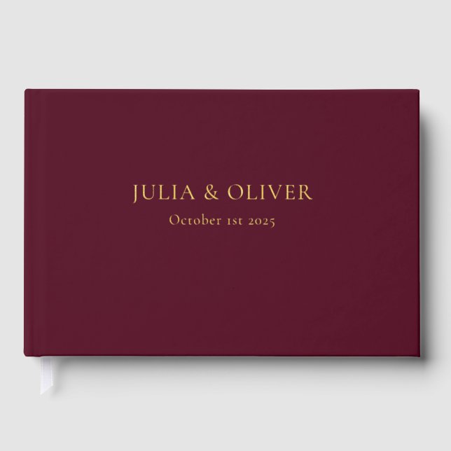 Einfaches Wedding Guest Book, Linen Wedding Guest  Gästebuch (Vorderseite)