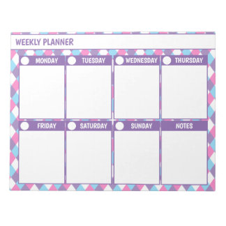 Einfaches Weekekly-Planer-Notepad Notizblock