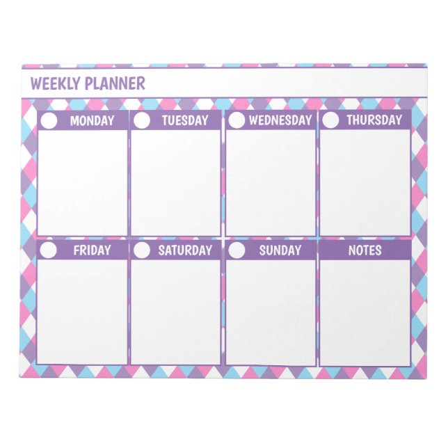 Einfaches Weekekly-Planer-Notepad Notizblock (Vorderseite)