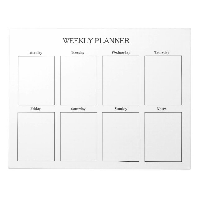 Einfaches Weekly Planer individuell Notizblock (Vorderseite)