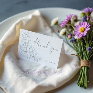 Einfaches, weiches, florales Skript-Dankeschön für Dankeskarte