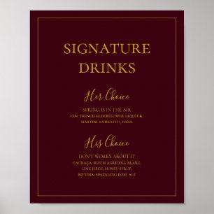 Einfaches Weihnachten   Rotes Signature-Drinks-Sch Poster