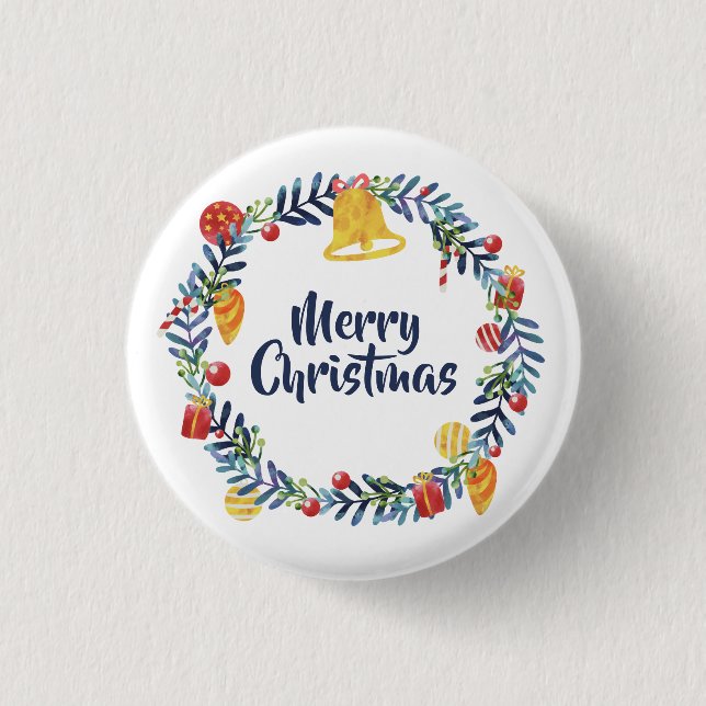 Einfaches Weihnachts-Blumenwerk | Schaltfläche But Button (Vorderseite)