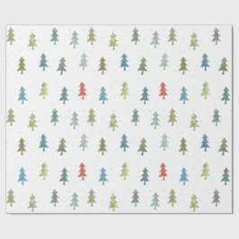 Einfaches Weihnachtsbaum-Farbmuster Geschenkpapier