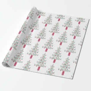 Einfaches Weihnachtsbaum-Muster Geschenkpapier