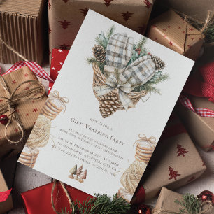 Einfaches Weihnachtsgeschenk für Wasserfarben Part Einladung