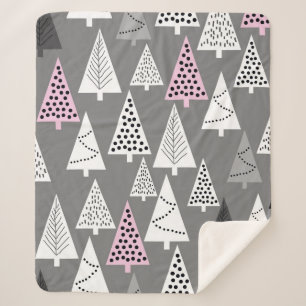 Einfaches Weihnachtsmuster. Abstrakt grau-weiß Sherpadecke