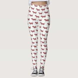 Einfaches Weiner Hund-Dackel-Muster Leggings