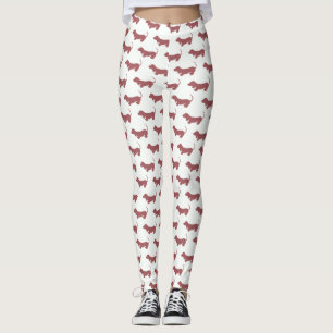 Einfaches Weiner Hund-Dackel-Muster Leggings