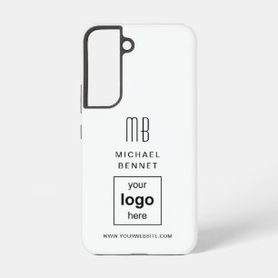 Einfaches weißes benutzerdefiniertes Geschäftslogo Samsung Galaxy Hülle