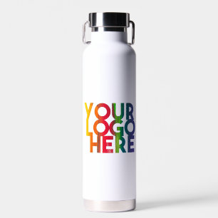 Einfaches weißes Geschäftslogo Trinkflasche