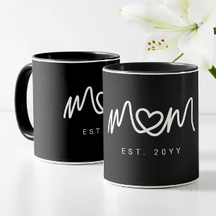 Einfaches Weißes Herz  Skript  Moderne Mutter Etab Tasse