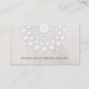 Einfaches Weißes Mandala Beauty und Day Spa Visitenkarte