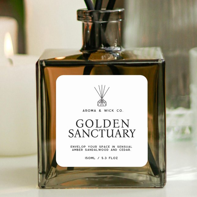 Einfaches, weißes und schwarzes Textzeichen für de Quadratischer Aufkleber (Von Creator hochgeladen)