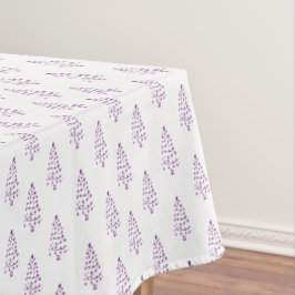 Einfaches weißes und violettes Weihnachtsbaum-Must Tischdecke