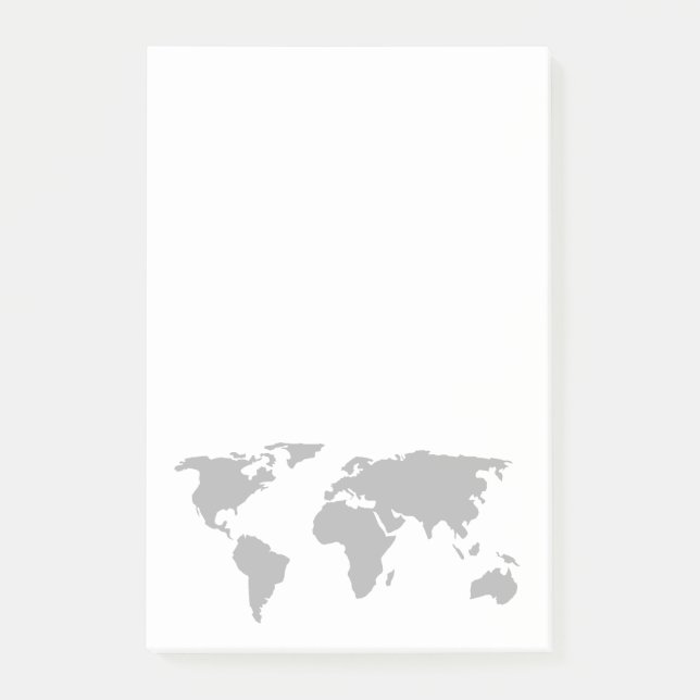 Einfaches Weltkartendesign Post-it Klebezettel (Vorderseite)